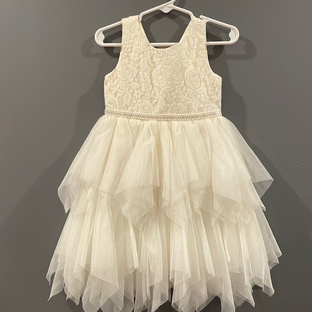 2T white formal dress worn once